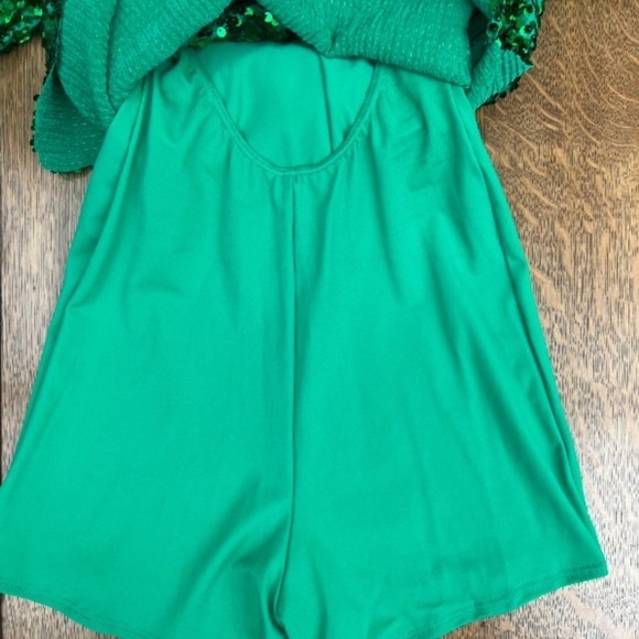 Balera Ultra Sparkle Shift Dance Dress Green Sequined Size Small Adult (4-6) - Picture 3 of 16
